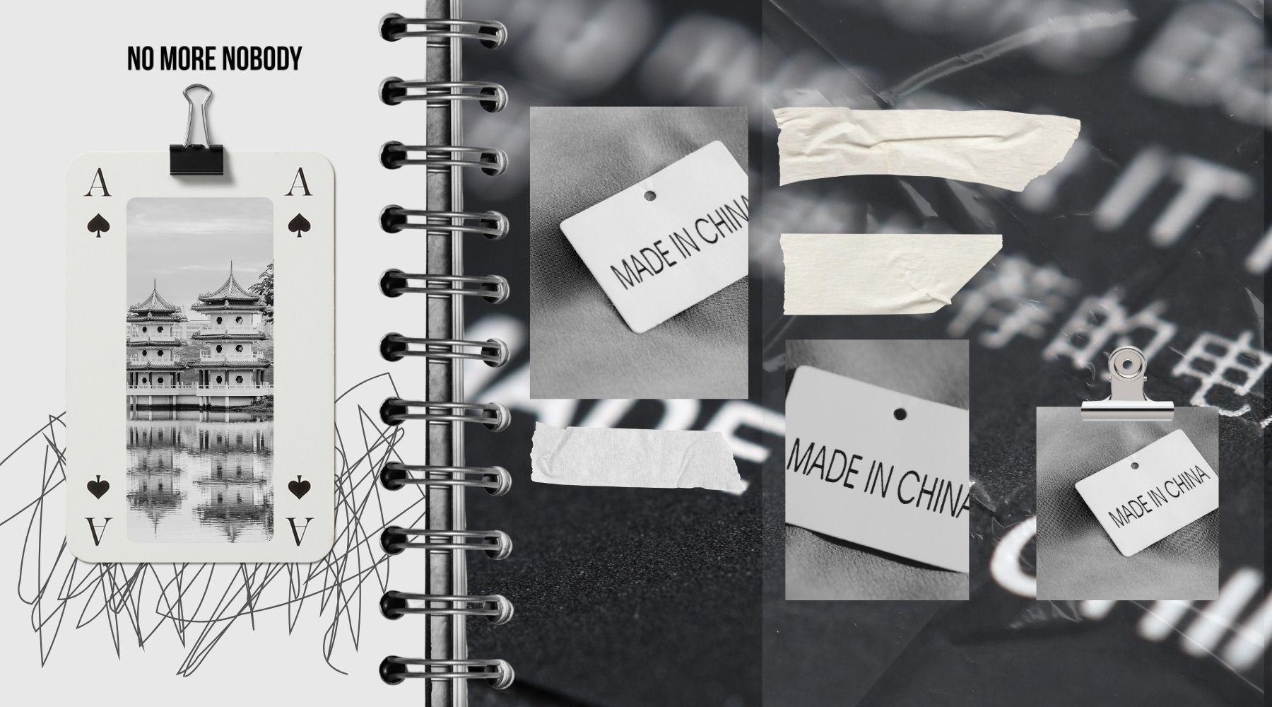 collage of images of made in China labels