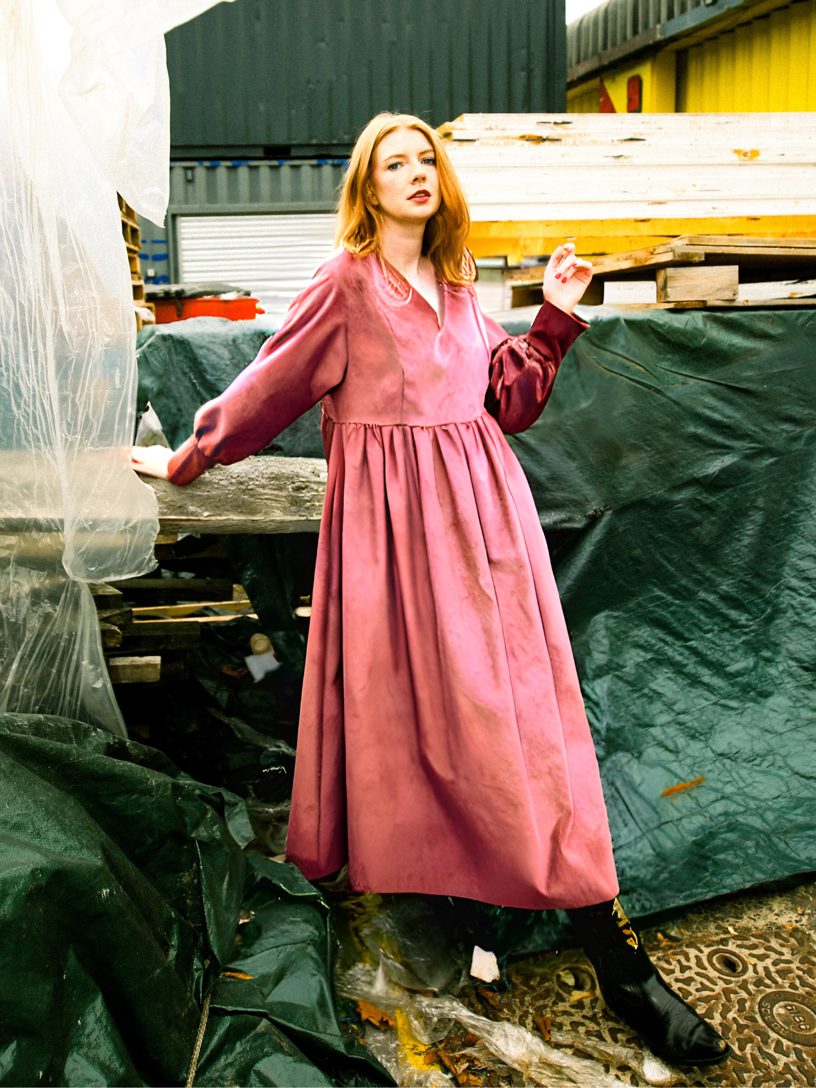 MICHELLE MAXI DRESS <br> Corduroy Taupe Pink