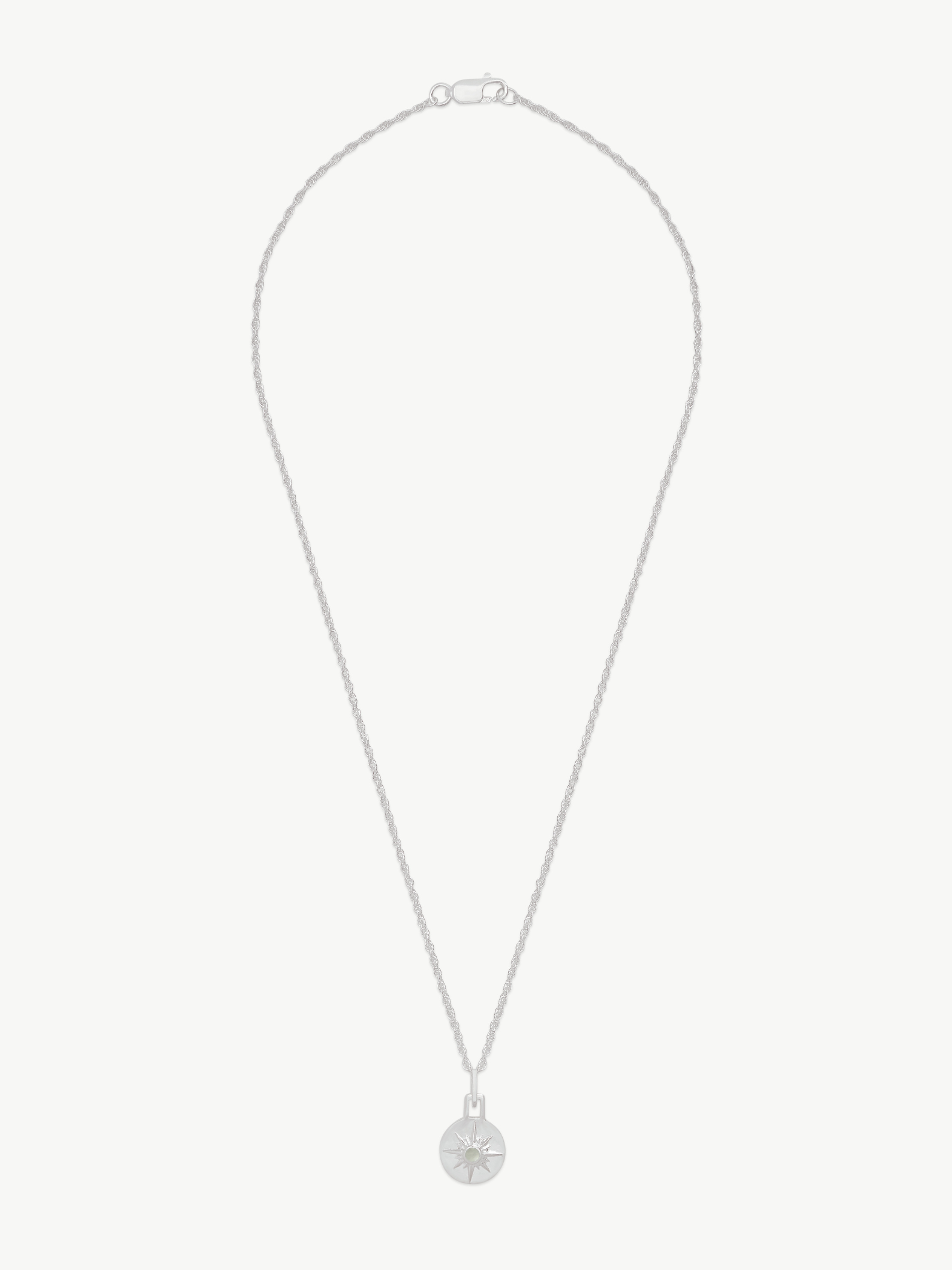 ASTRID MINI NECKLACE 16" CHAIN <br> Sterling Silver - White Mother of Pearl