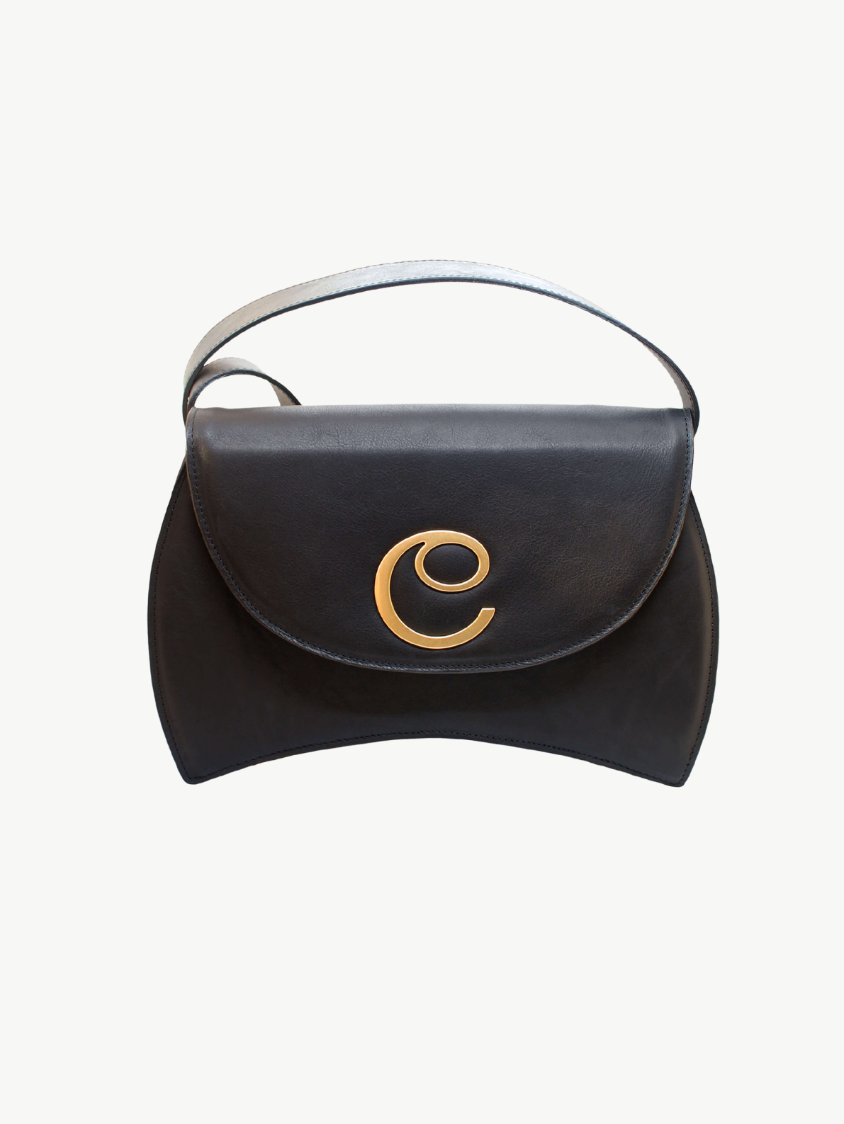 DELILAH LARGE SHOULDER BAG <br> Leather - Black