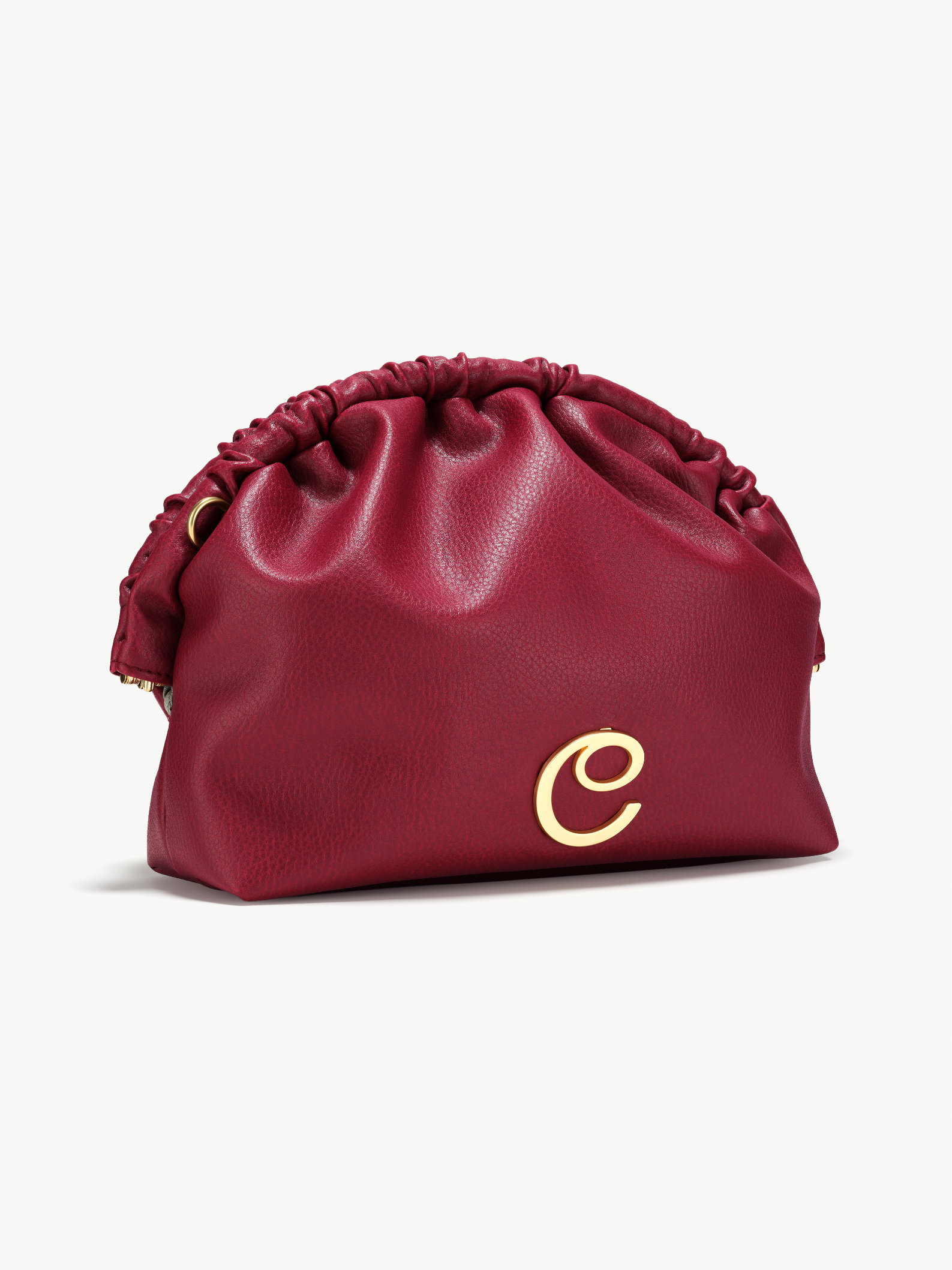 NORMA LARGE CLUTCH <br> Grape Leather - Burgundy