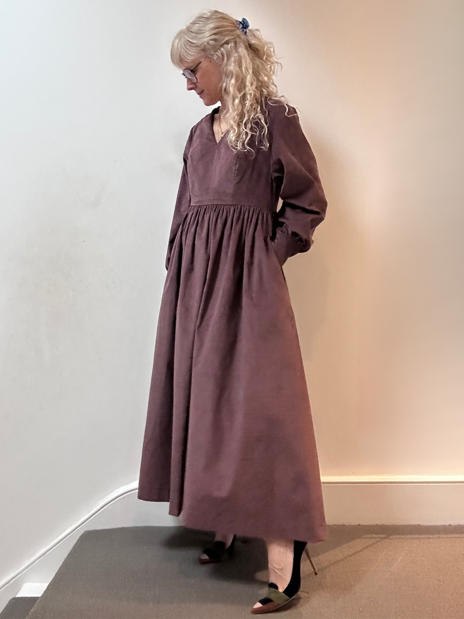 MICHELLE MAXI DRESS <br> Corduroy Taupe Pink