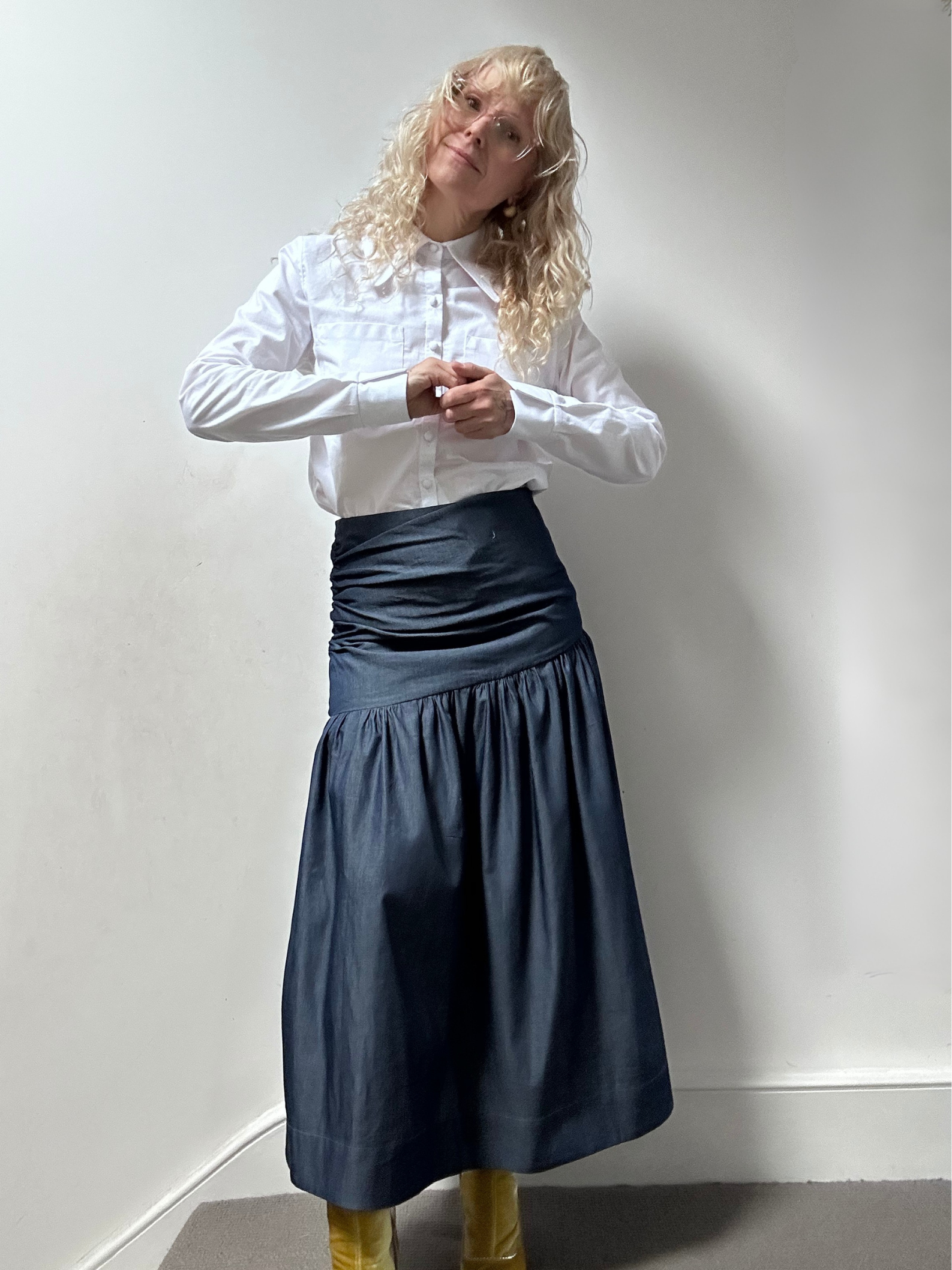 HILDA MAXI SKIRT <br> denim chambray