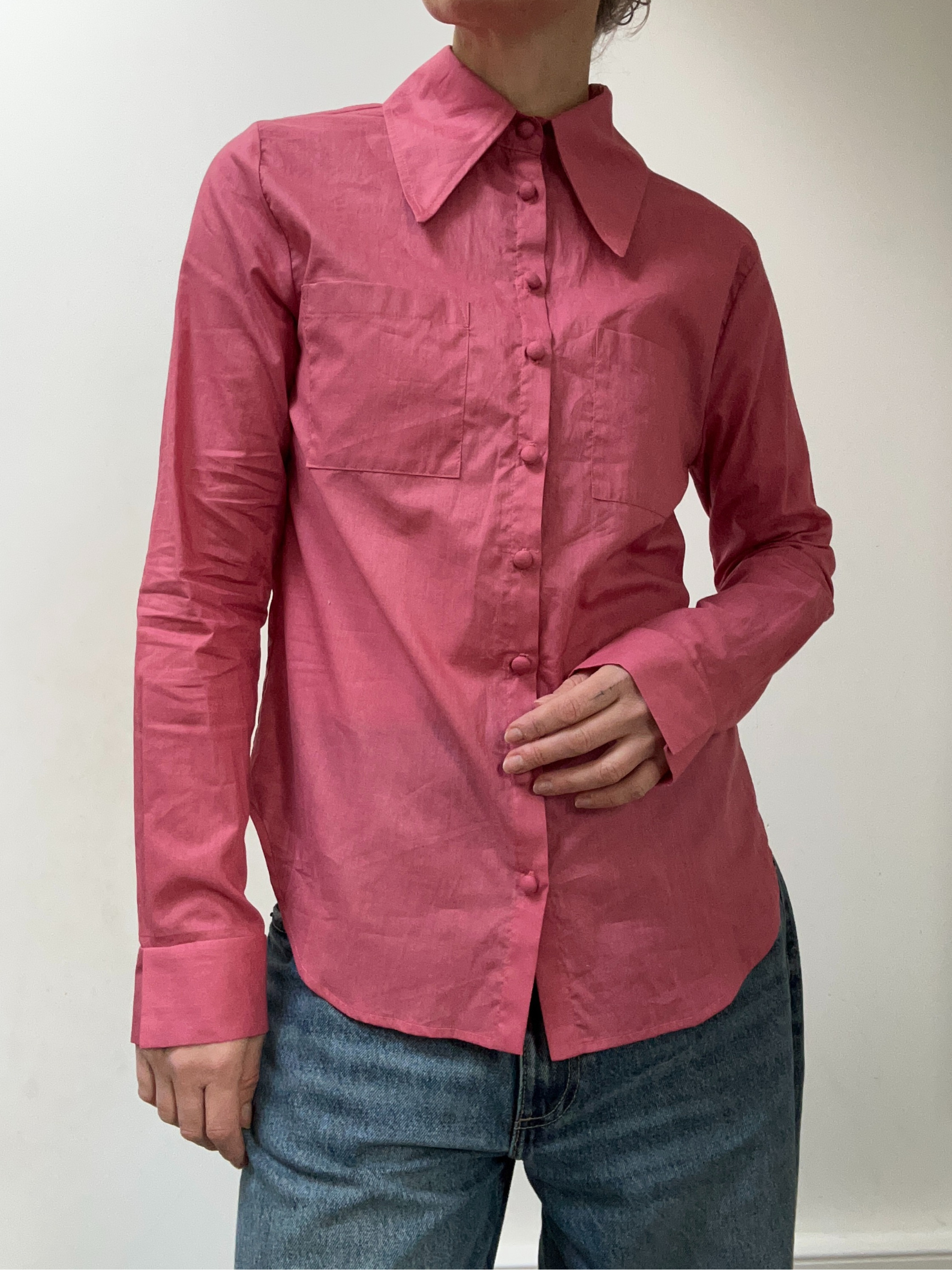 Statement collar Shirt in Linen & Cotton – René | No More Nobody