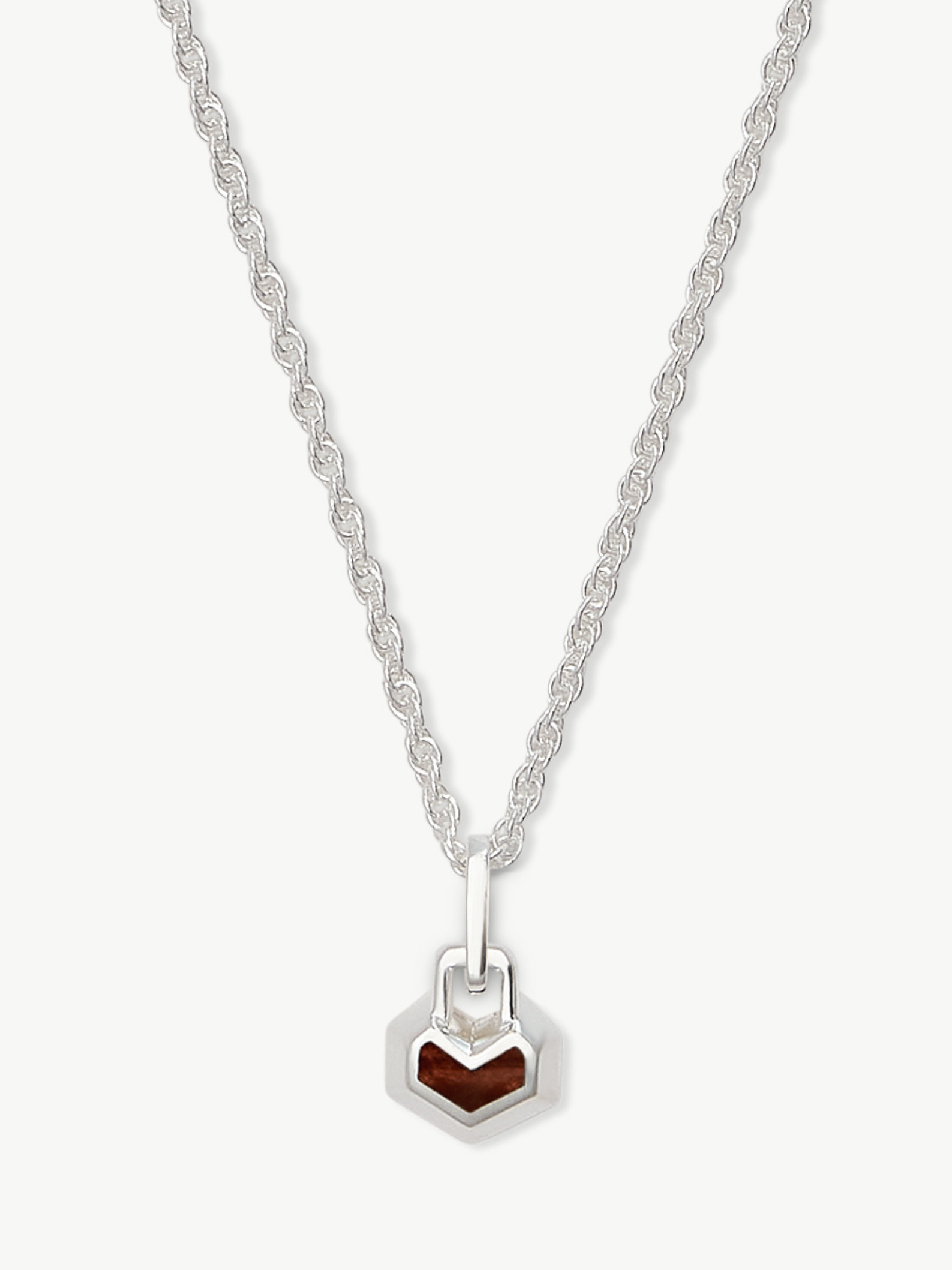 Necklace with a heart-shaped pendant on a white background