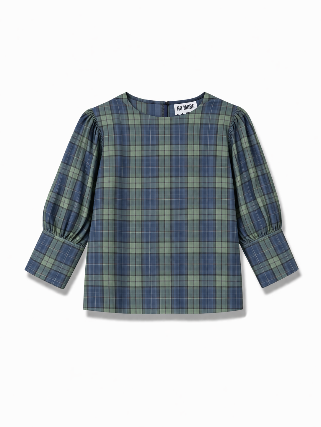 Green Check Irish Linen Blouse - Iwona | No More Nobody