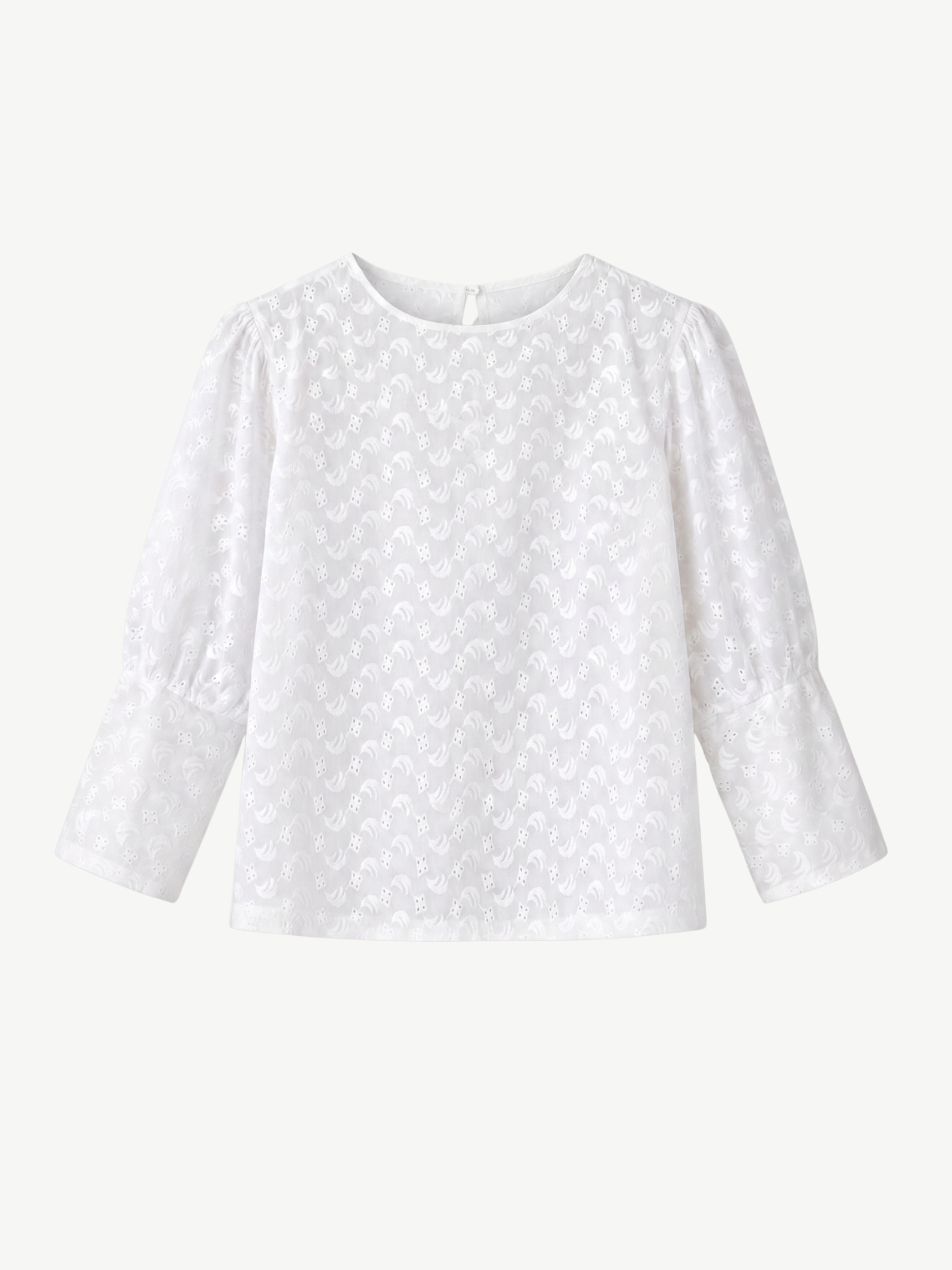 White Broderie anglaise Cotton Blouse - Iwona | No More Nobody