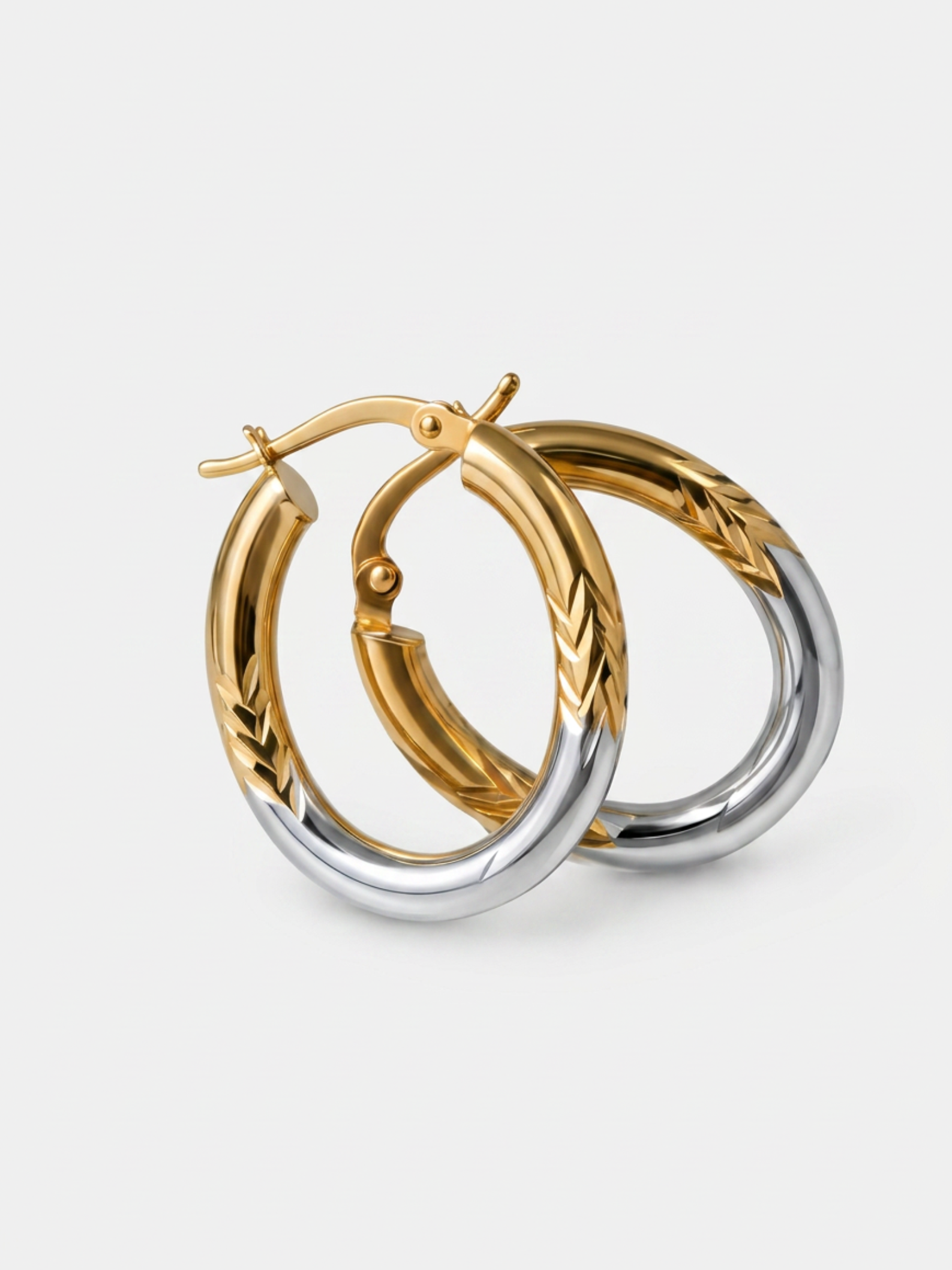 Two tone Hoop Earrings – Ray | No More Nobody