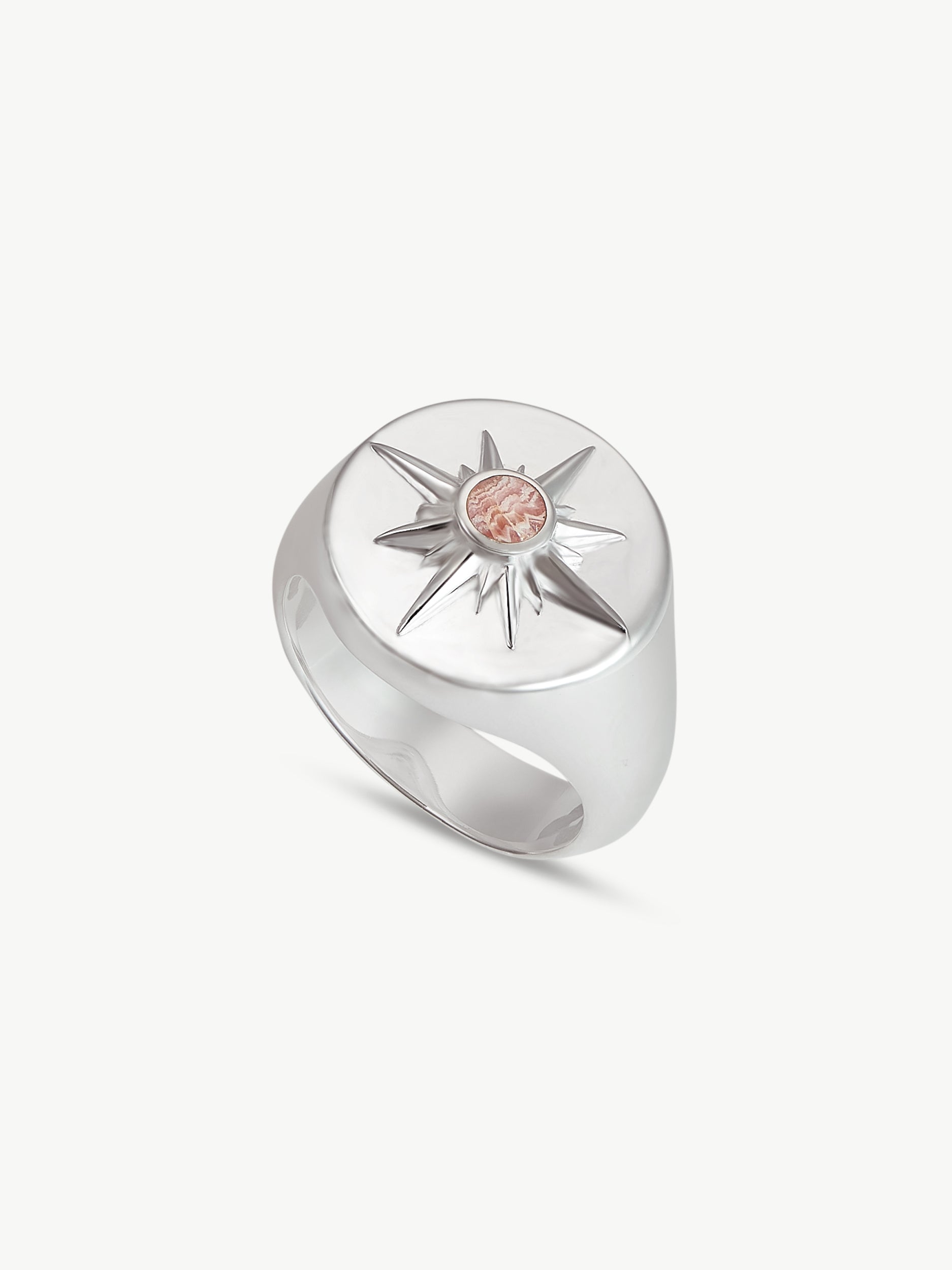 ASTRID RING <br> Sterling Silver - Pink Rhodochrosite