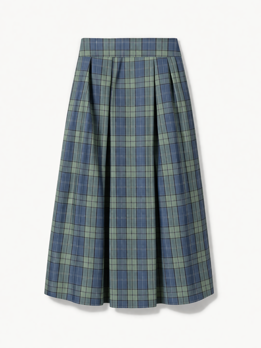 Maxi skirt with pockets Green Check Irish Linen – Valery | No More Nobody