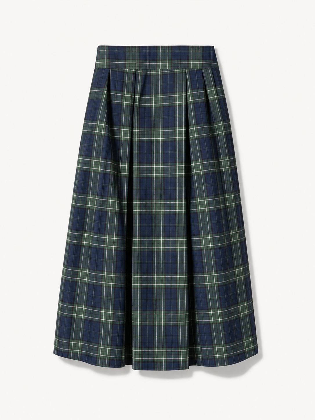 Maxi skirt with pockets Green Check Irish Linen – Valery | No More Nobody