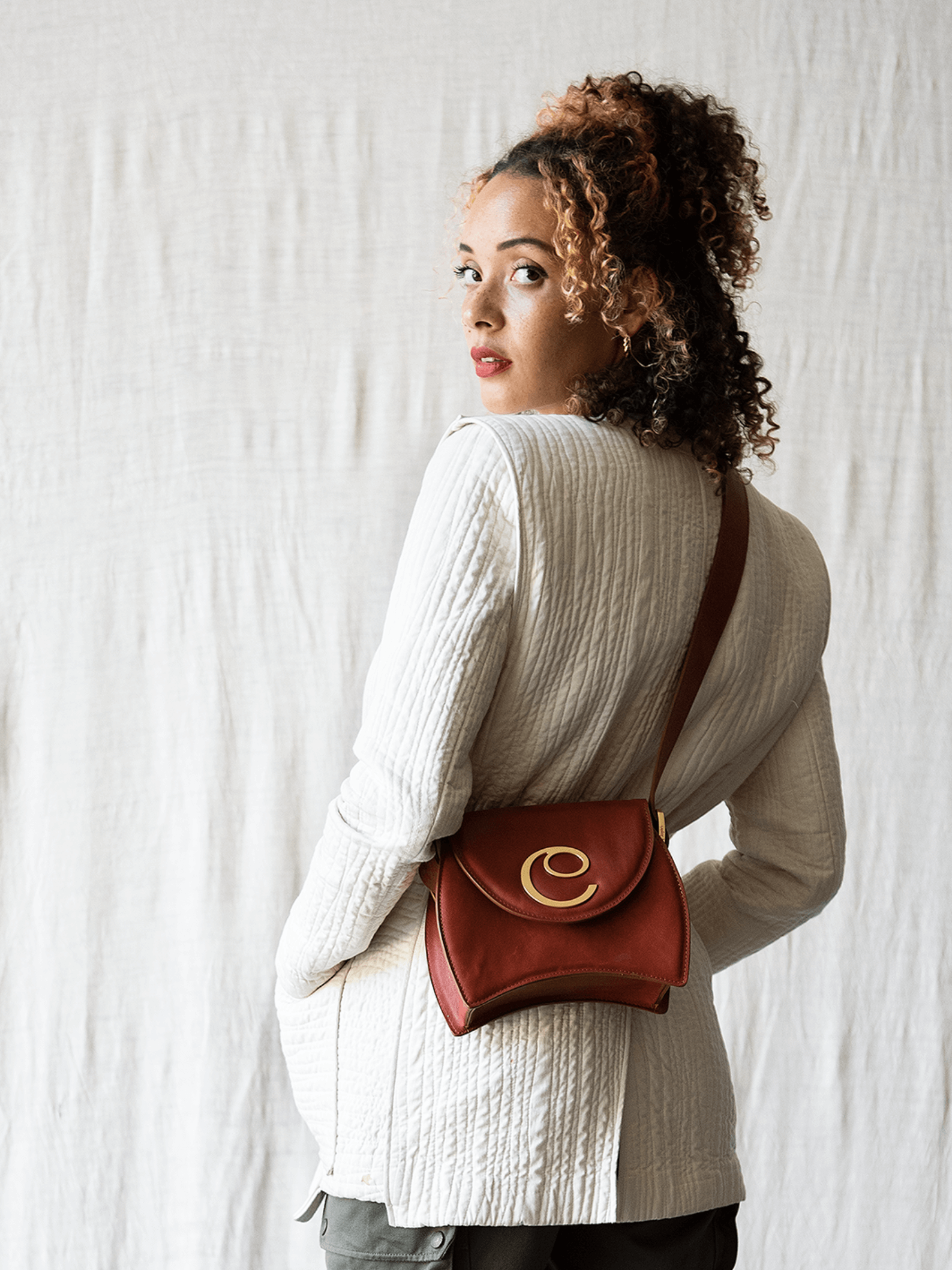 ELEKTRA SMALL CROSSBODY <br> Leather - Tan