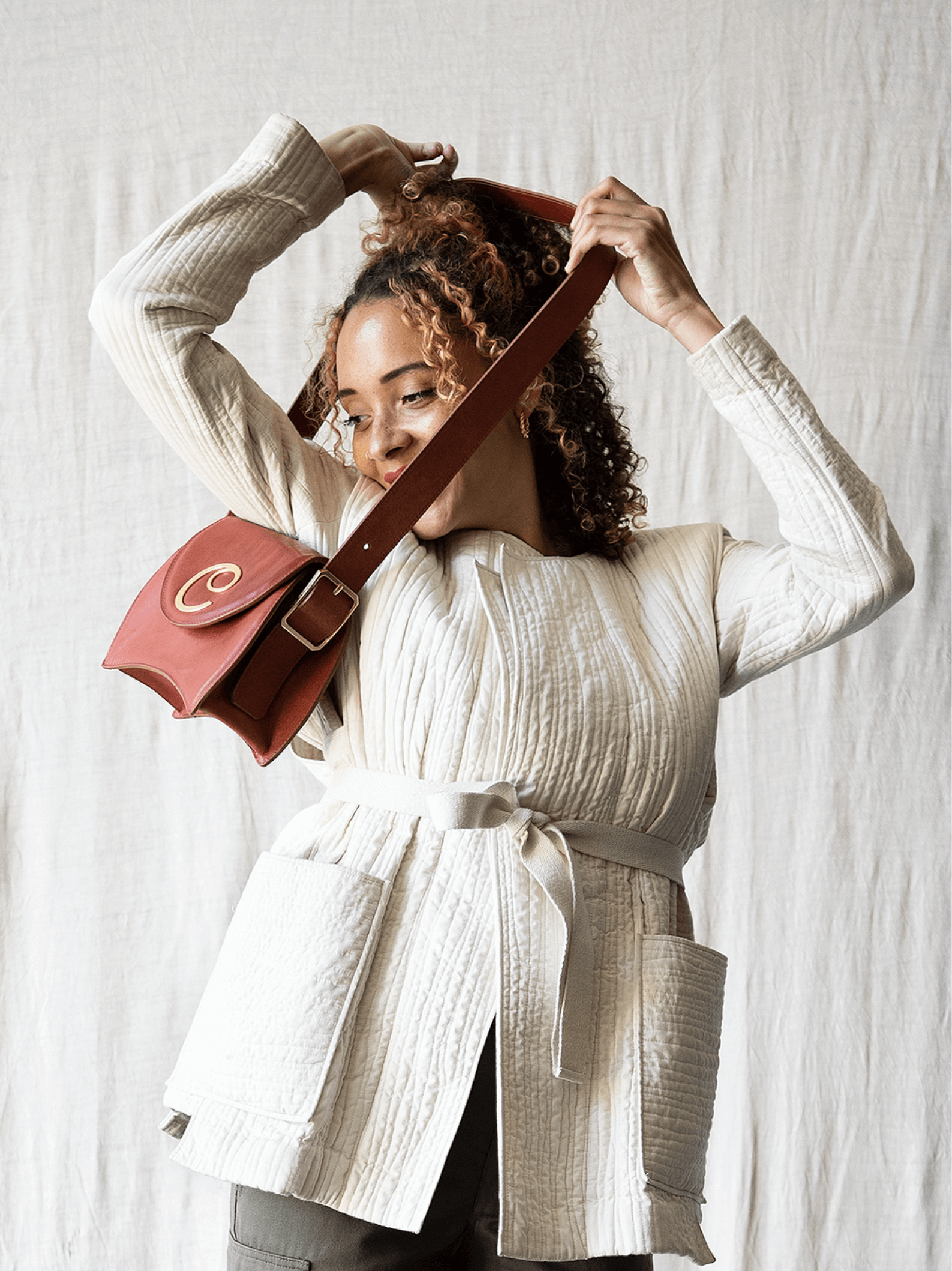 ELEKTRA SMALL CROSSBODY <br> Leather - Tan