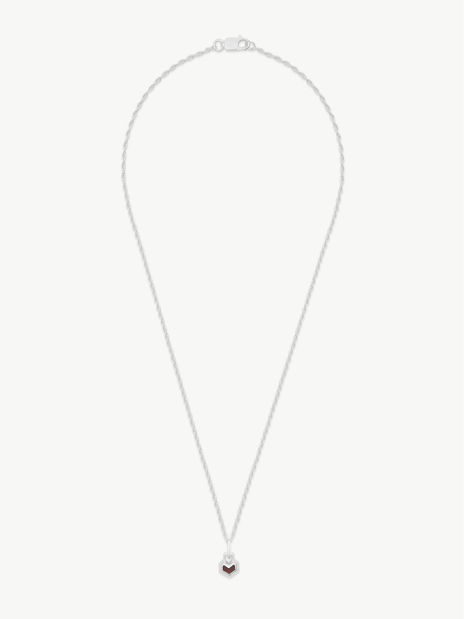 Necklace with a heart pendant on a white background