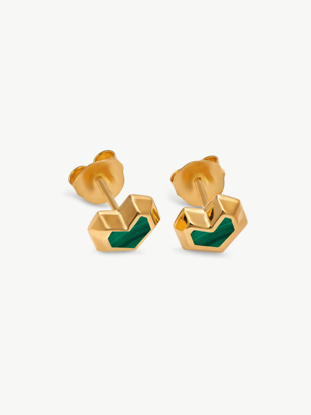 plated Malachite stud earrings Daryl