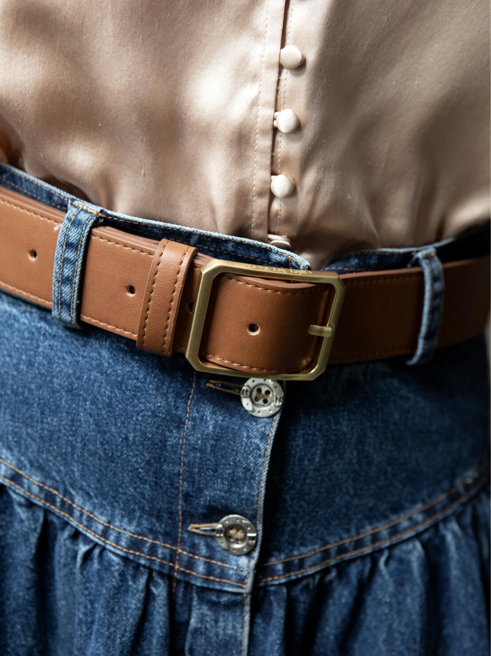GRISELDA BELT <br> Corn Vegan Leather - Tan