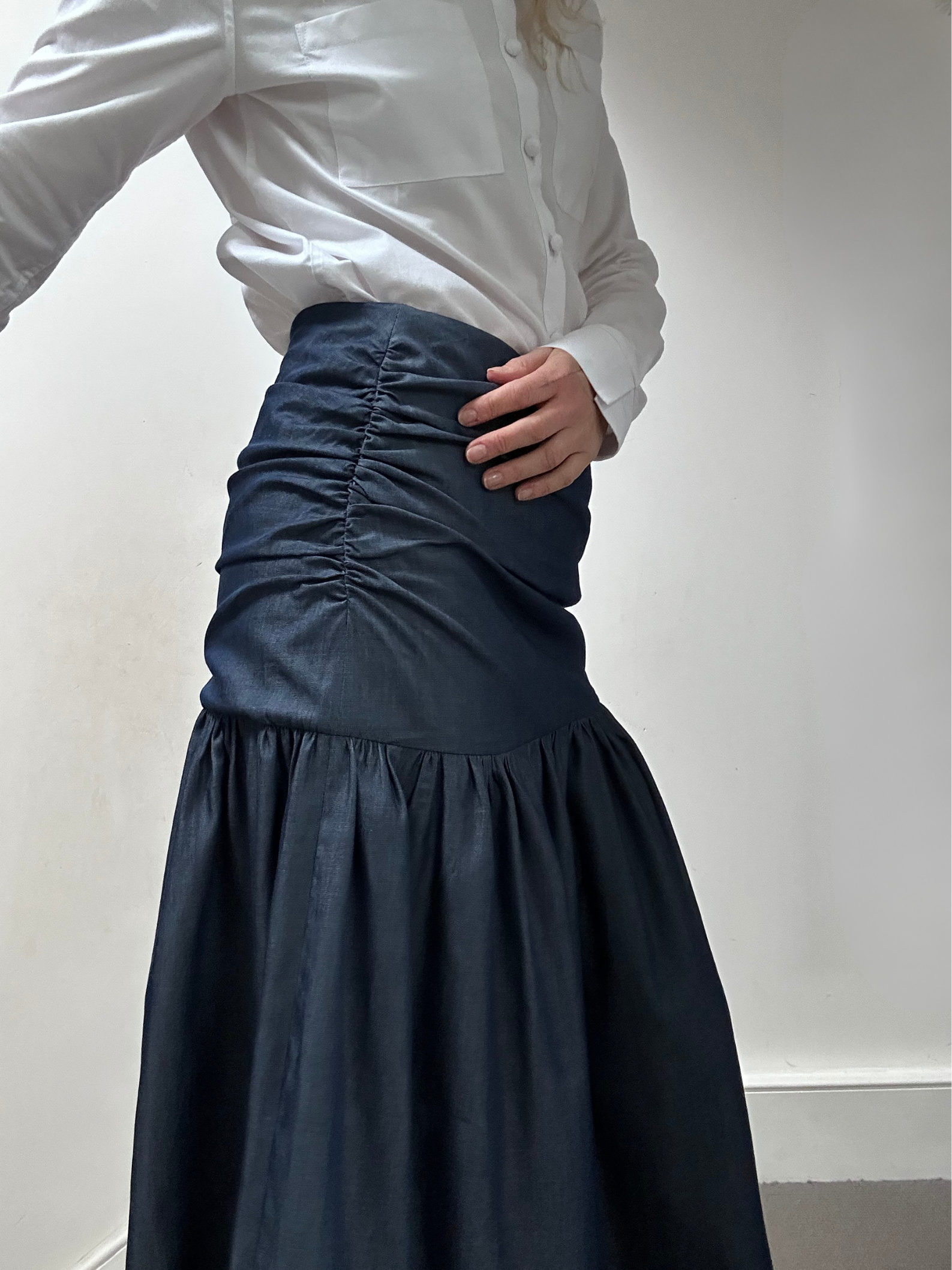 HILDA MAXI SKIRT <br> denim chambray