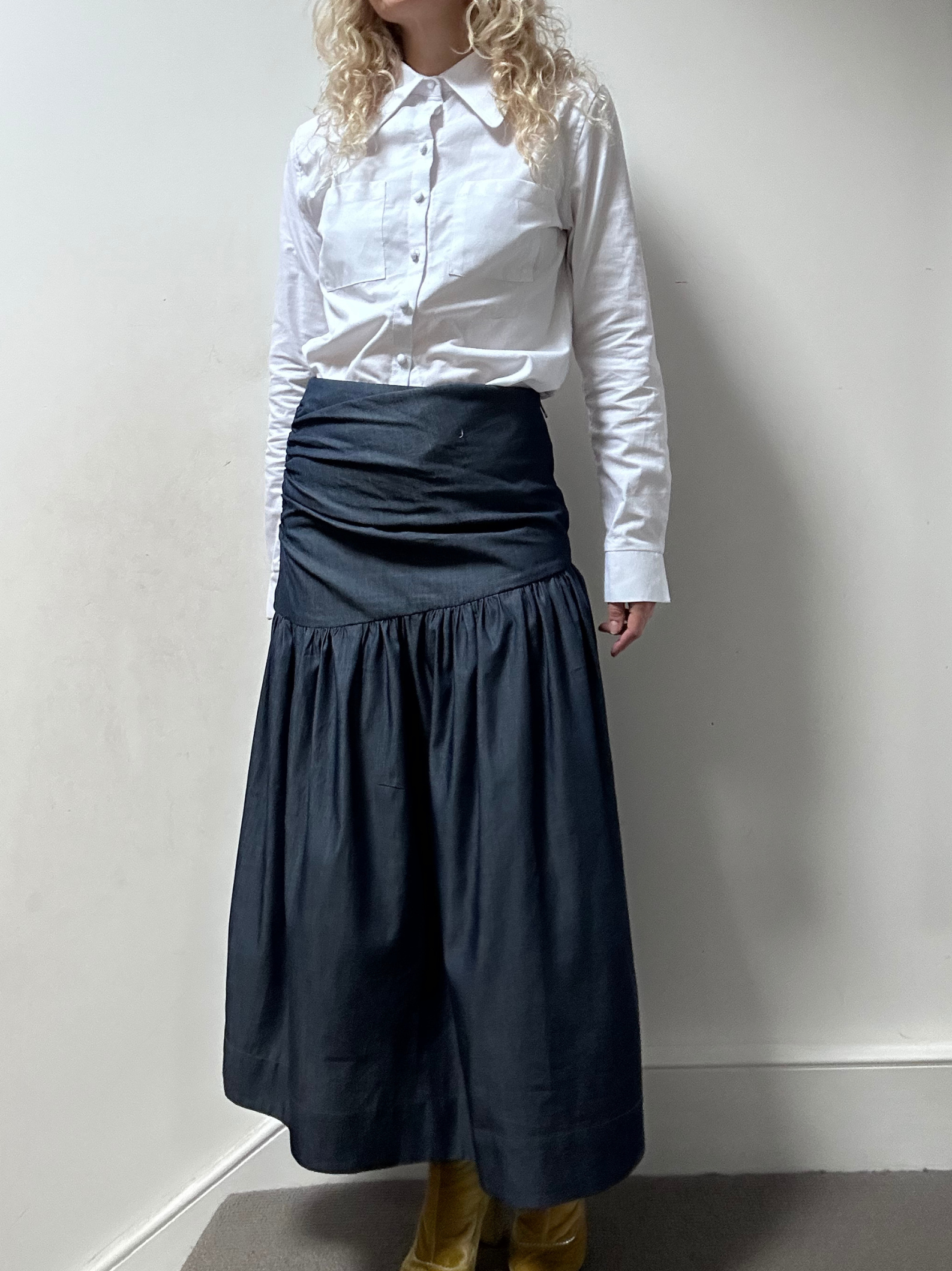 HILDA MAXI SKIRT <br> denim chambray