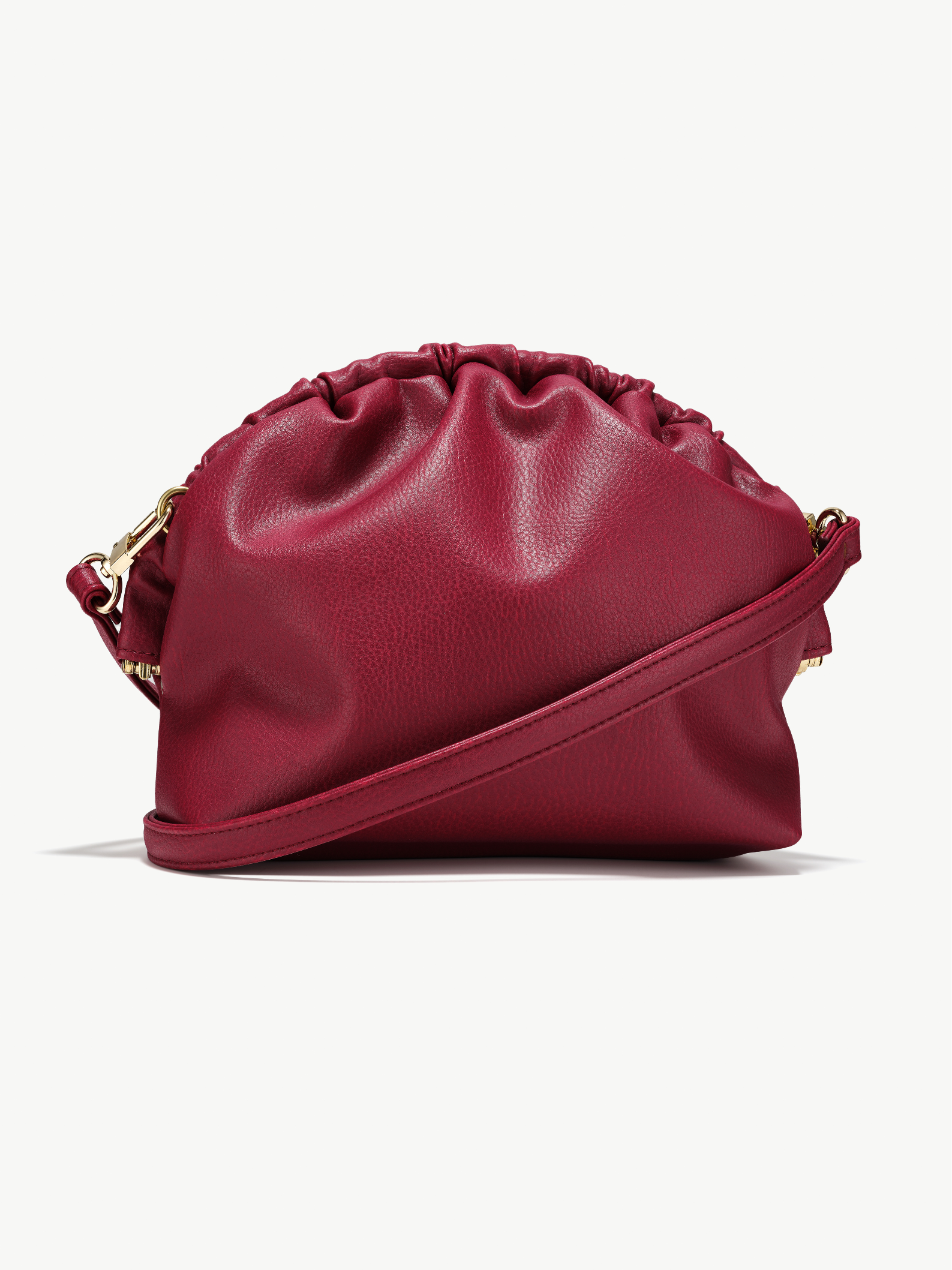 NORMA LARGE CLUTCH <br> Grape Leather - Burgundy