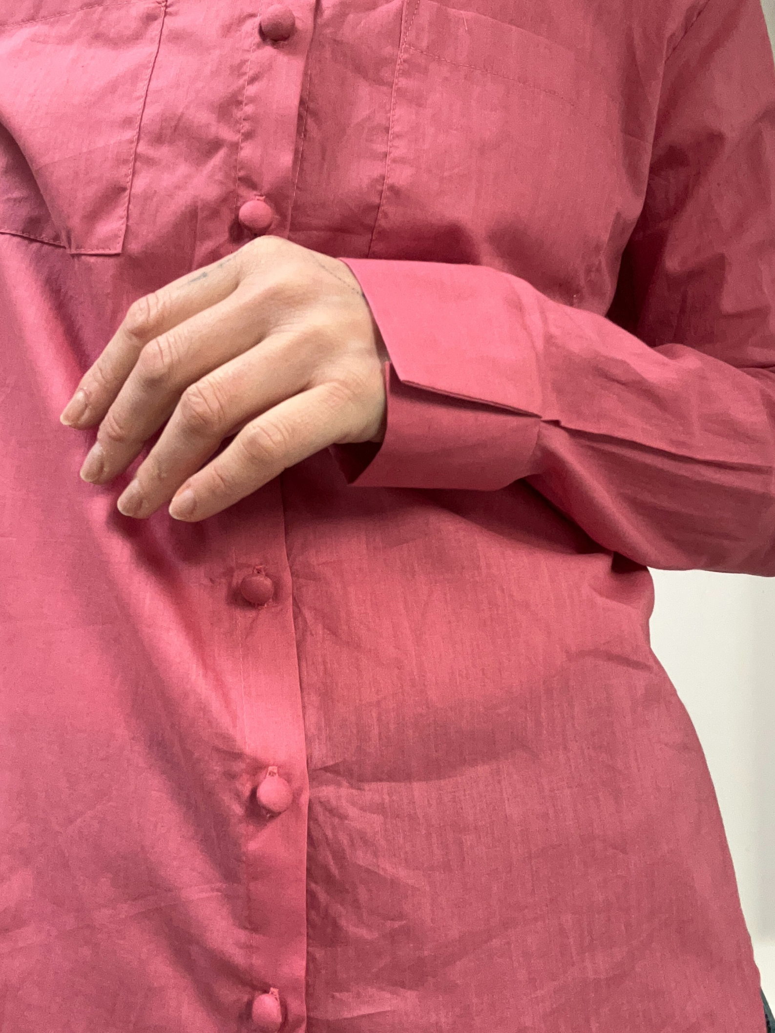 RENE SHARP COLLAR SHIRT <br> Organic Cotton Pink