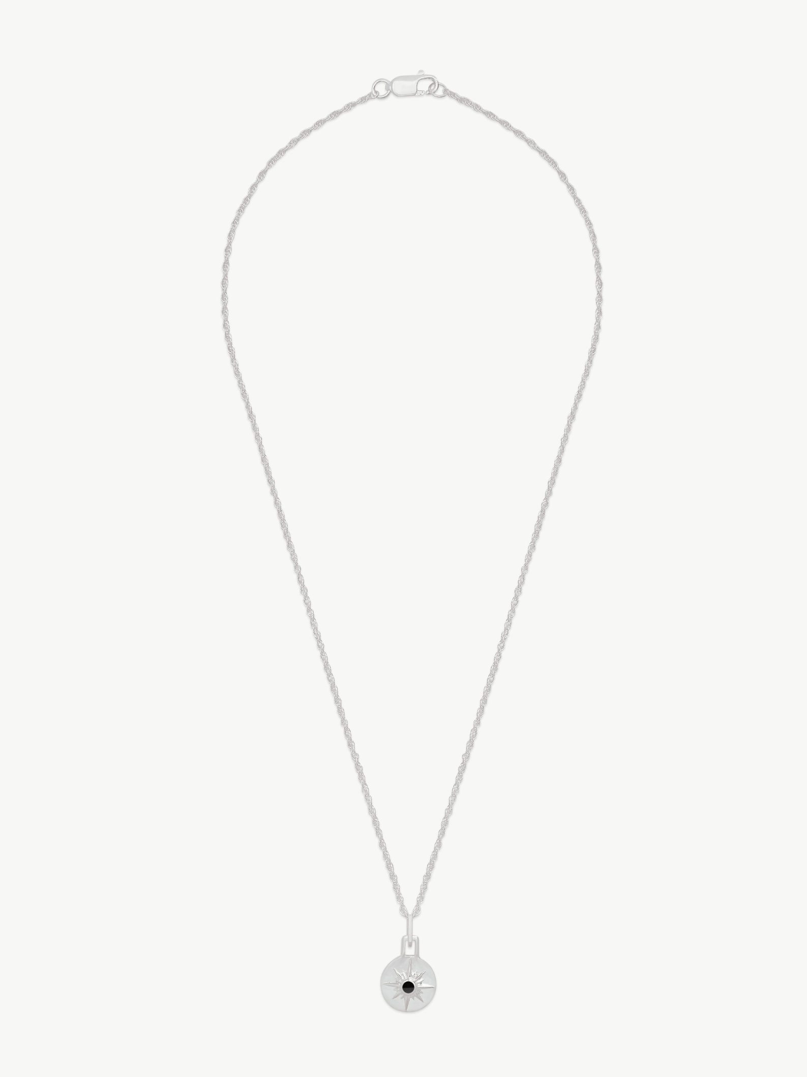 ASTRID MINI NECKLACE 16" CHAIN <br> Sterling Silver - Onyx