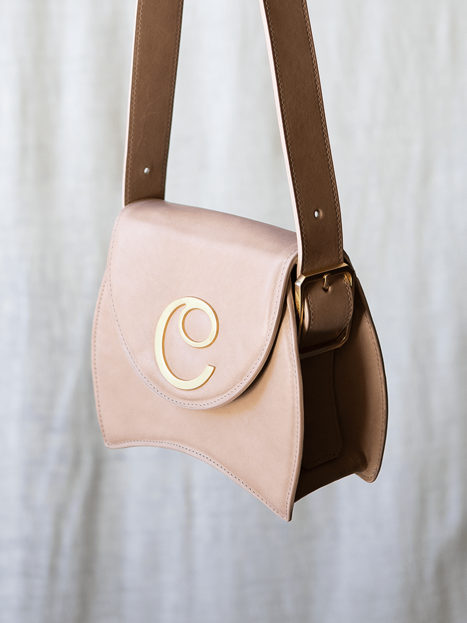 ELEKTRA SMALL CROSSBODY <br> Leather - Nude