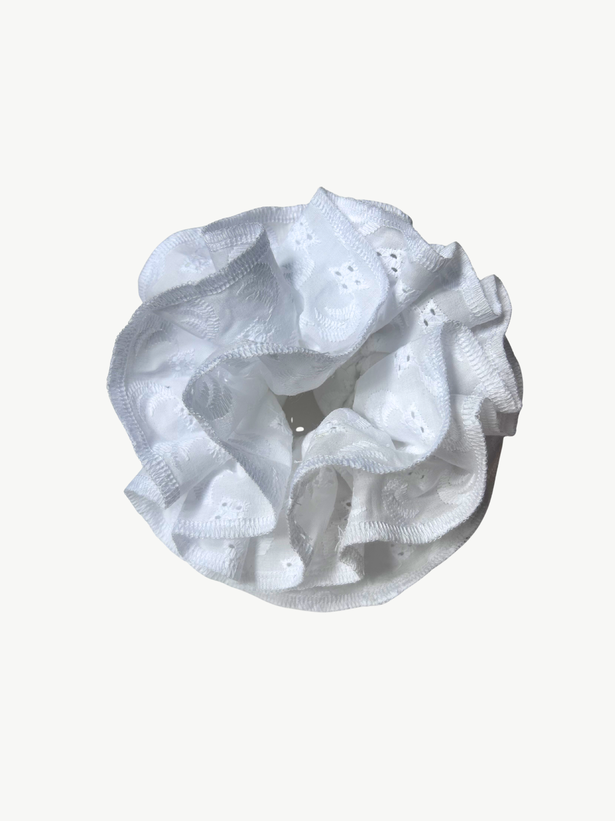 Broderie Anglaise organic cotton scrunchie Azaria