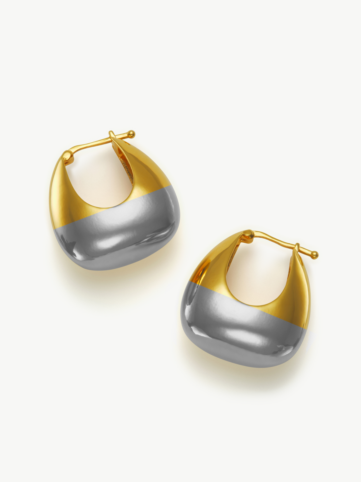 Two tone silver Hoop Earrings – Jude
