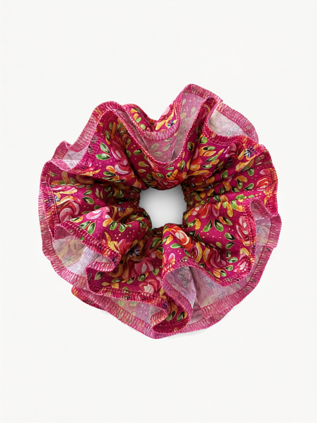 organic cotton Pink Floral scrunchie - Azaria | No More Nobody
