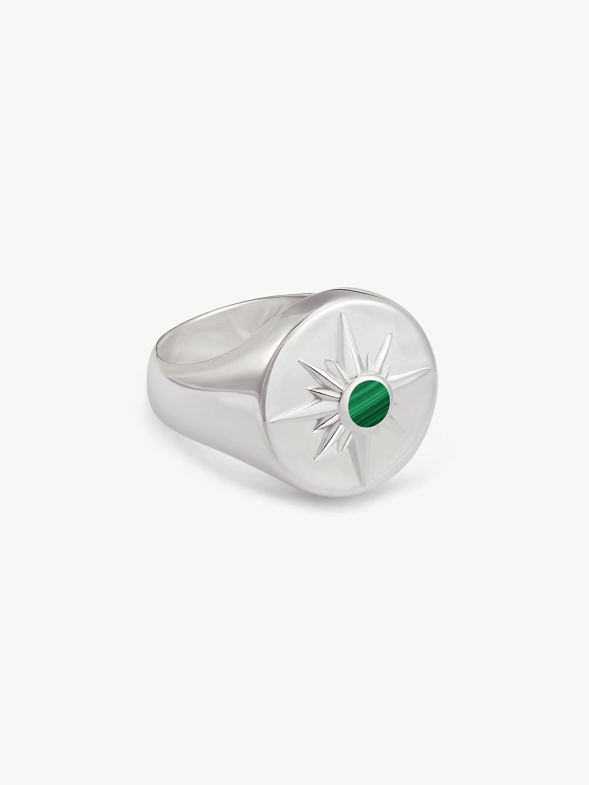ASTRID RING <br> Sterling Silver - Malachite
