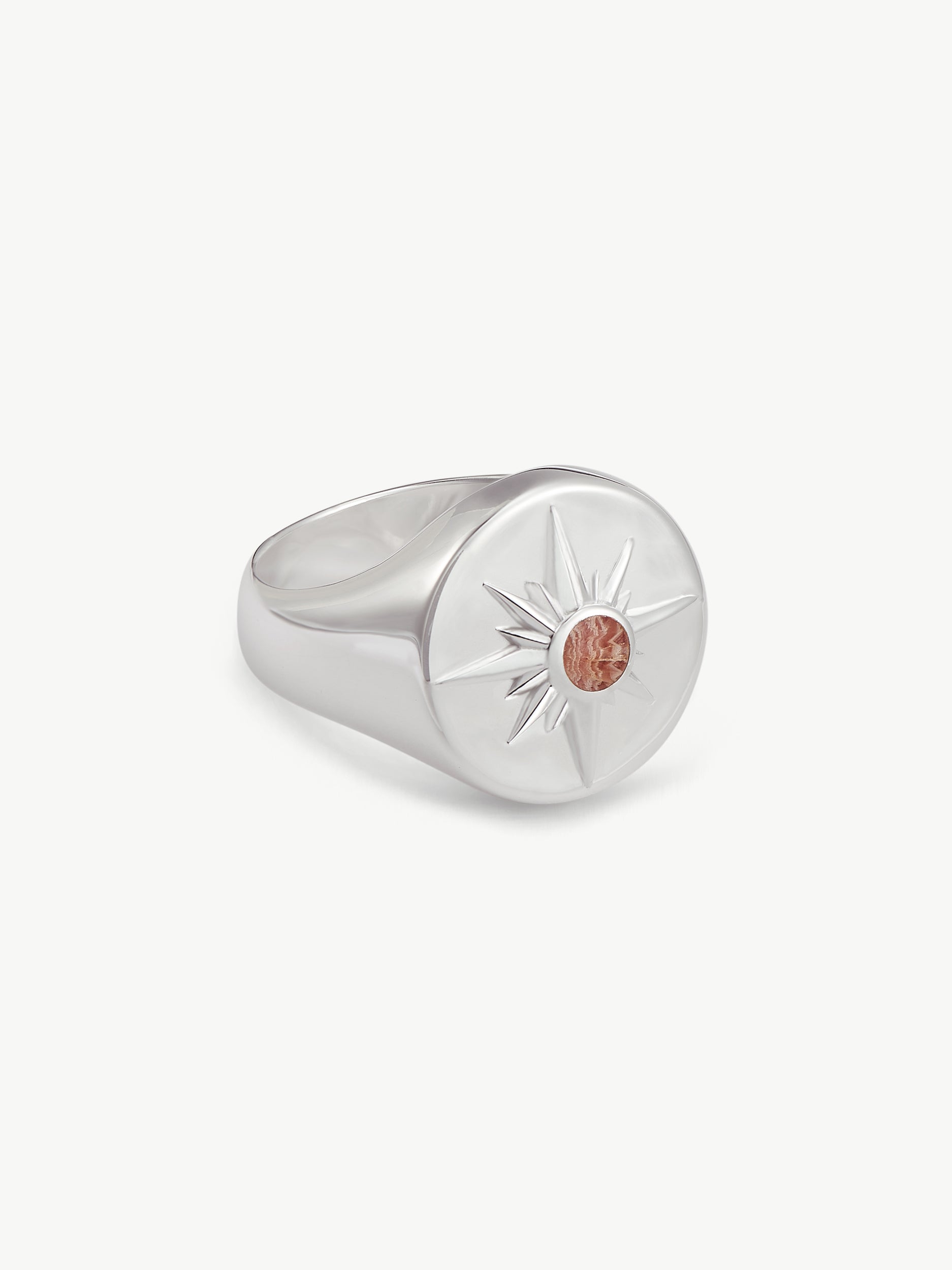 ASTRID RING <br> Sterling Silver - Pink Rhodochrosite