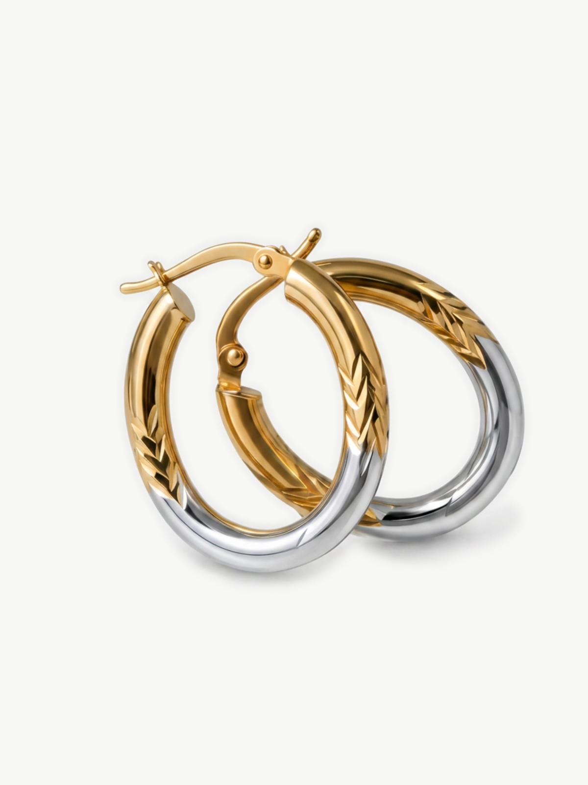 Two tone Hoop Earrings – Ray