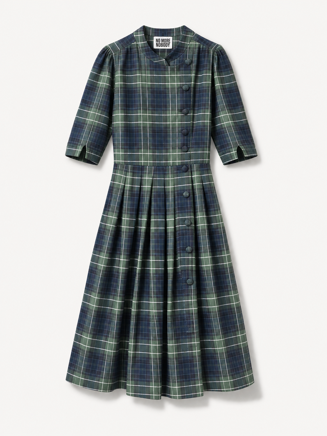 Button Midi dress pockets Organic Check Linen – Talitha